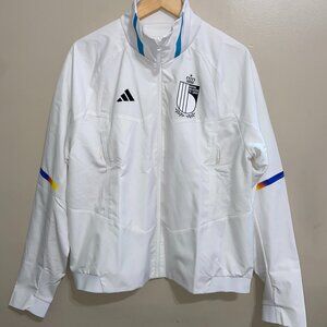 Adidas Belgium Game Day Anthem White Soccer Jacket White IC1567 Men’s Size NEW